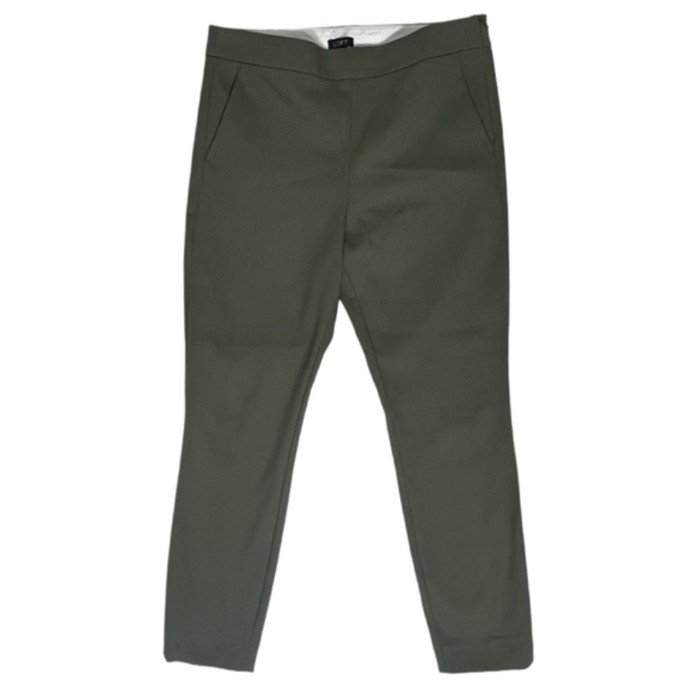 LOFT Women’s Cropped Olive Green Trousers - Size 10